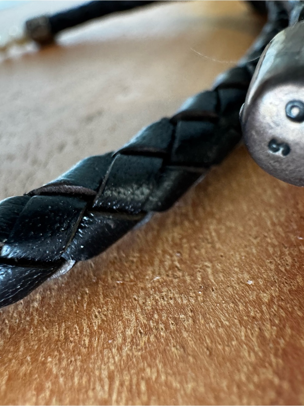 Silpada Black Braided Leather Necklace with White Pearls - Picture 2 of 8